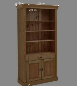 Wohnen Regale<Kiefernholz Landhaus Regal 108x203x45 cm - Piatra