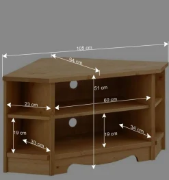 Wohnen Tv & Hifi-Möbel|Lowboards<Kiefernholz TV Board für Ecke - Vanpos