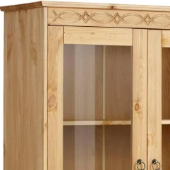 Wohnen Highboards|Vitrinen<Kiefernholz Vitrine gebeizt und geölt - Goro