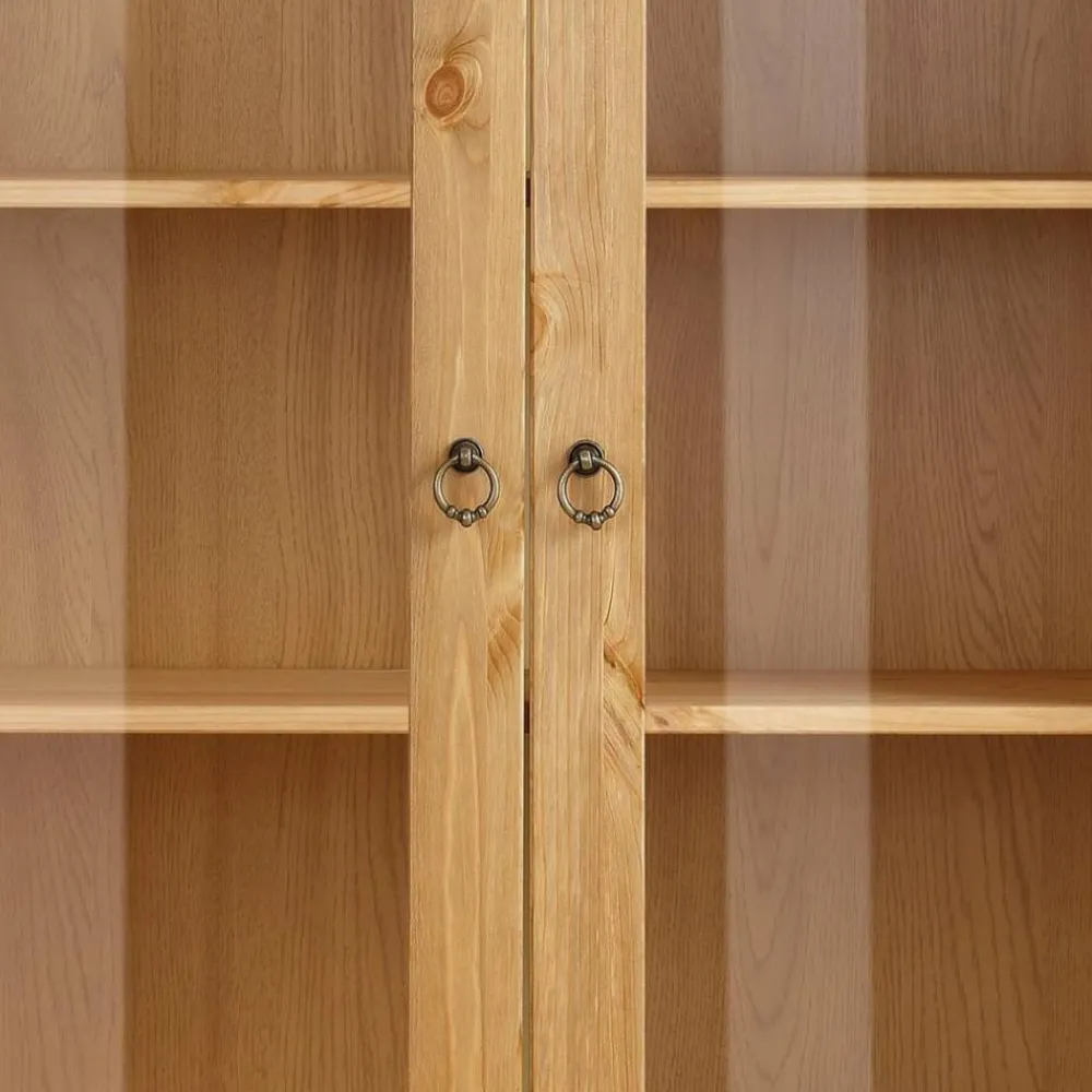 Wohnen Highboards|Vitrinen<Kiefernholz Vitrine gebeizt und geölt - Goro