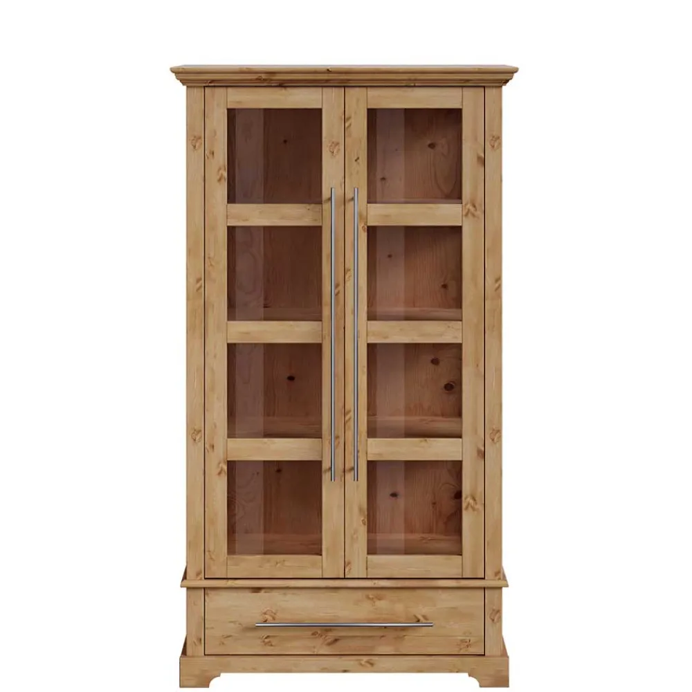 Wohnen Vitrinen<Kiefernholz Vitrine Glastür im Modern Country Style - Noellisa