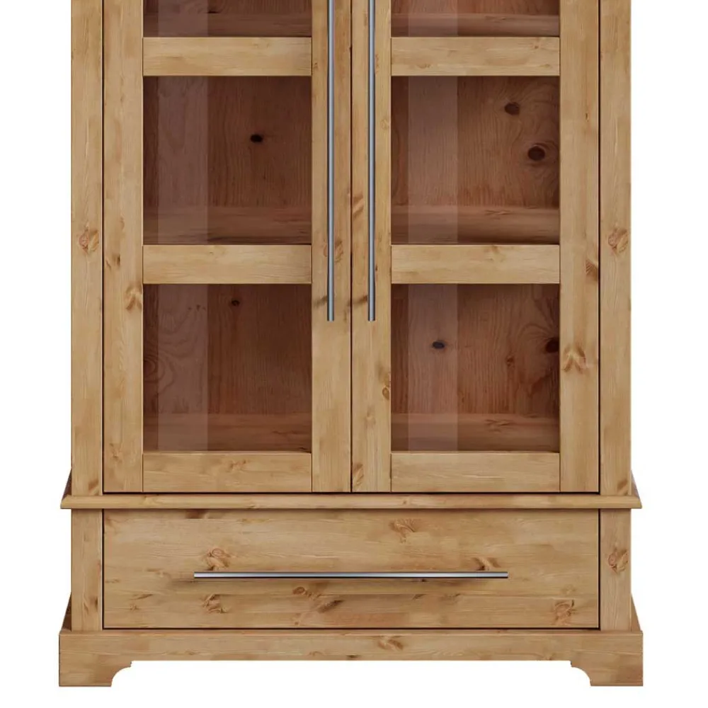 Wohnen Vitrinen<Kiefernholz Vitrine Glastür im Modern Country Style - Noellisa