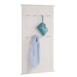 Wohnen Garderoben<Kiefernholz Wandgarderobe in Weiß - Viorica