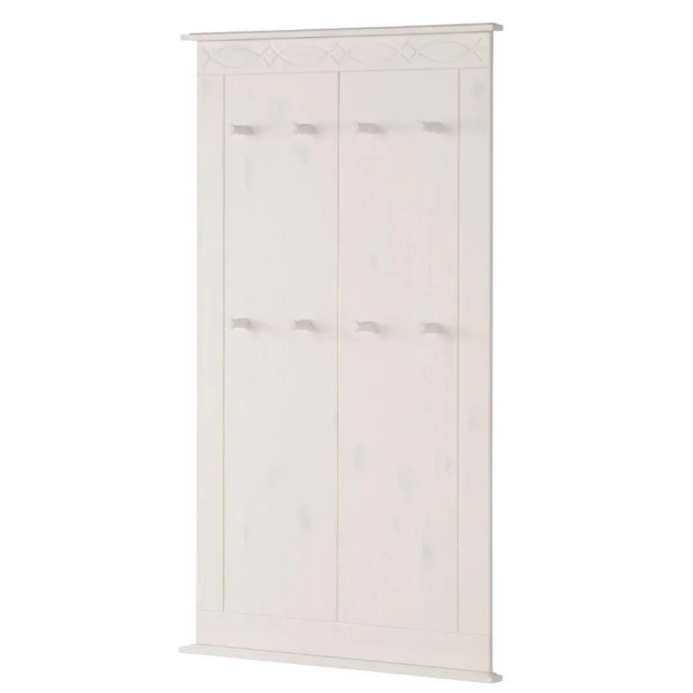 Wohnen Garderoben<Kiefernholz Wandgarderobe in Weiß - Viorica