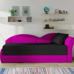 Wohnen Sofas<Klappbare Recamiere in Magenta und Schwarz - Karneola
