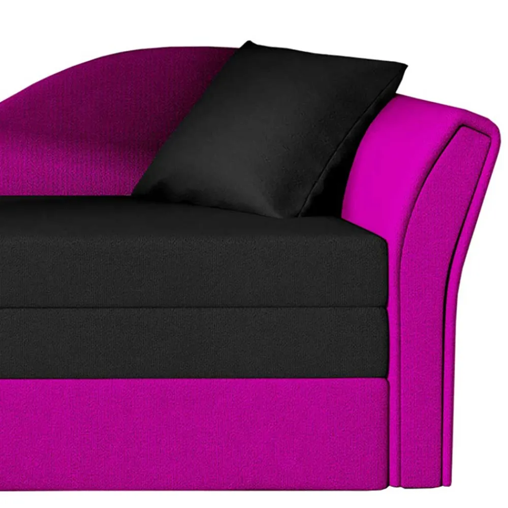 Wohnen Sofas<Klappbare Recamiere in Magenta und Schwarz - Karneola