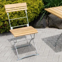Wohnen Sitzgruppe<Klappbare Tischgruppe aus Holz - Coralla (dreiteilig)