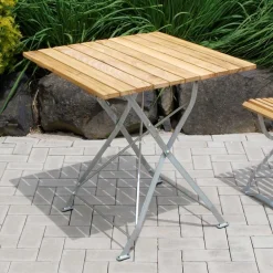Wohnen Sitzgruppe<Klappbare Tischgruppe aus Holz - Coralla (dreiteilig)