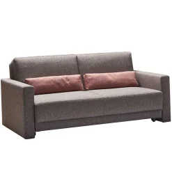 Wohnen Betten|Sofas<Klappcouch in Grau mit geteilter Rückenlehne Zentra & Kissen Rosa