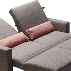 Wohnen Betten|Sofas<Klappcouch in Grau mit geteilter Rückenlehne Zentra & Kissen Rosa
