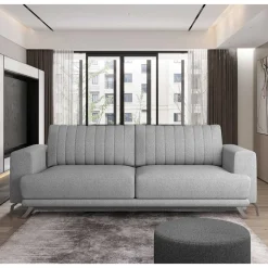 Wohnen Betten|Sofas<Klappcouch in Hellgrau Chenille - Jakery