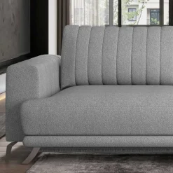 Wohnen Betten|Sofas<Klappcouch in Hellgrau Chenille - Jakery