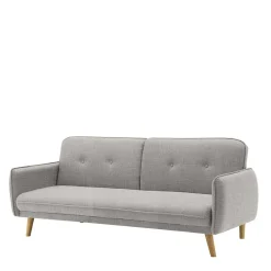 Wohnen Betten|Sofas<Klappcouch in Hellgrau Strukturstoff - Faye