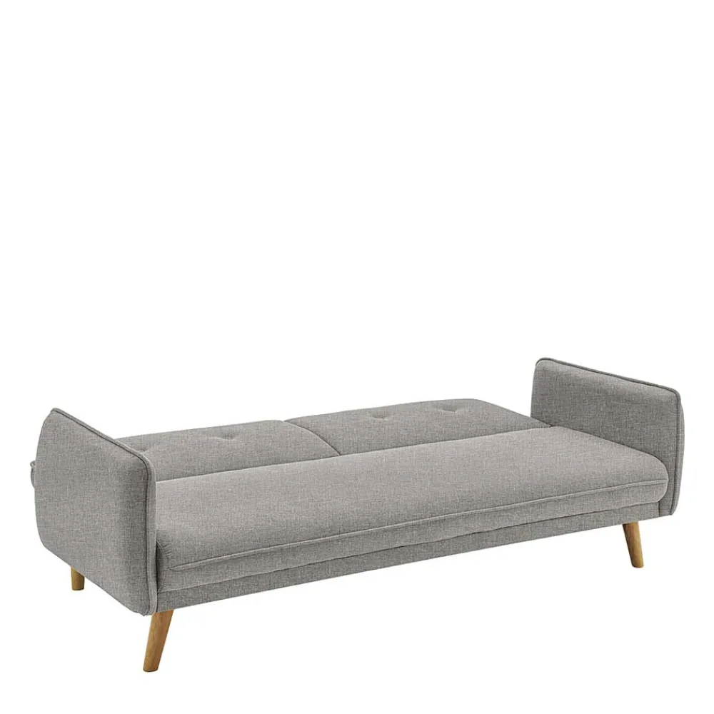 Wohnen Betten|Sofas<Klappcouch in Hellgrau Strukturstoff - Faye