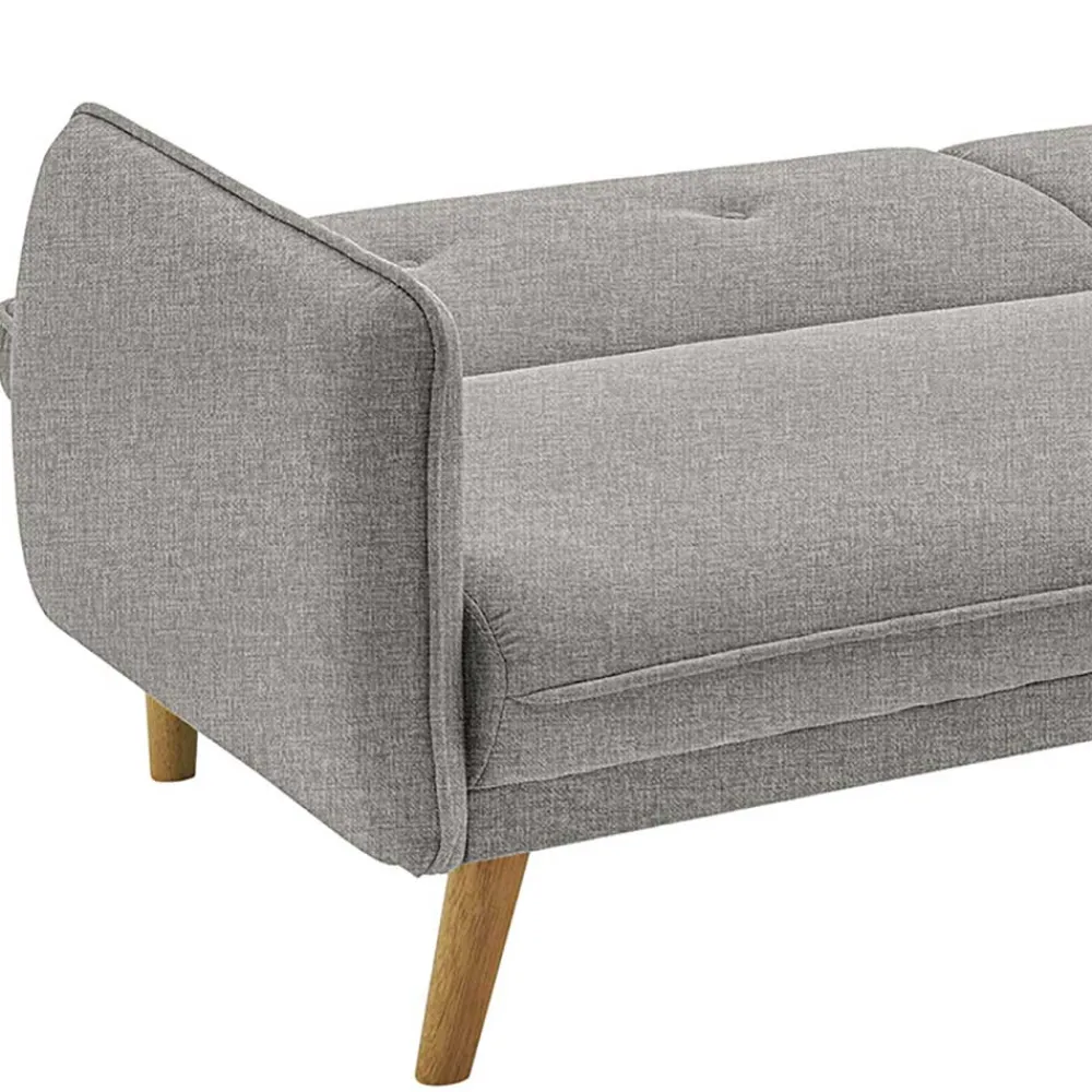 Wohnen Betten|Sofas<Klappcouch in Hellgrau Strukturstoff - Faye