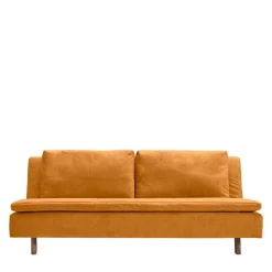 Wohnen Betten|Sofas<Klappcouch in Ocker mit Eiche - Lyra