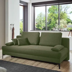 Wohnen Betten|Sofas<Klappcouch in Oliv Grün mit Federkern - Alcarizora