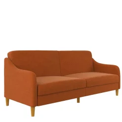 Wohnen Sofas<Klappcouch in Orange und Holz Natur - Sipano