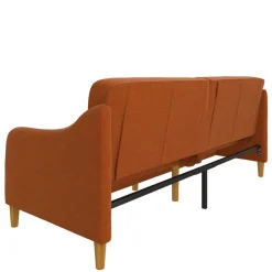 Wohnen Sofas<Klappcouch in Orange und Holz Natur - Sipano