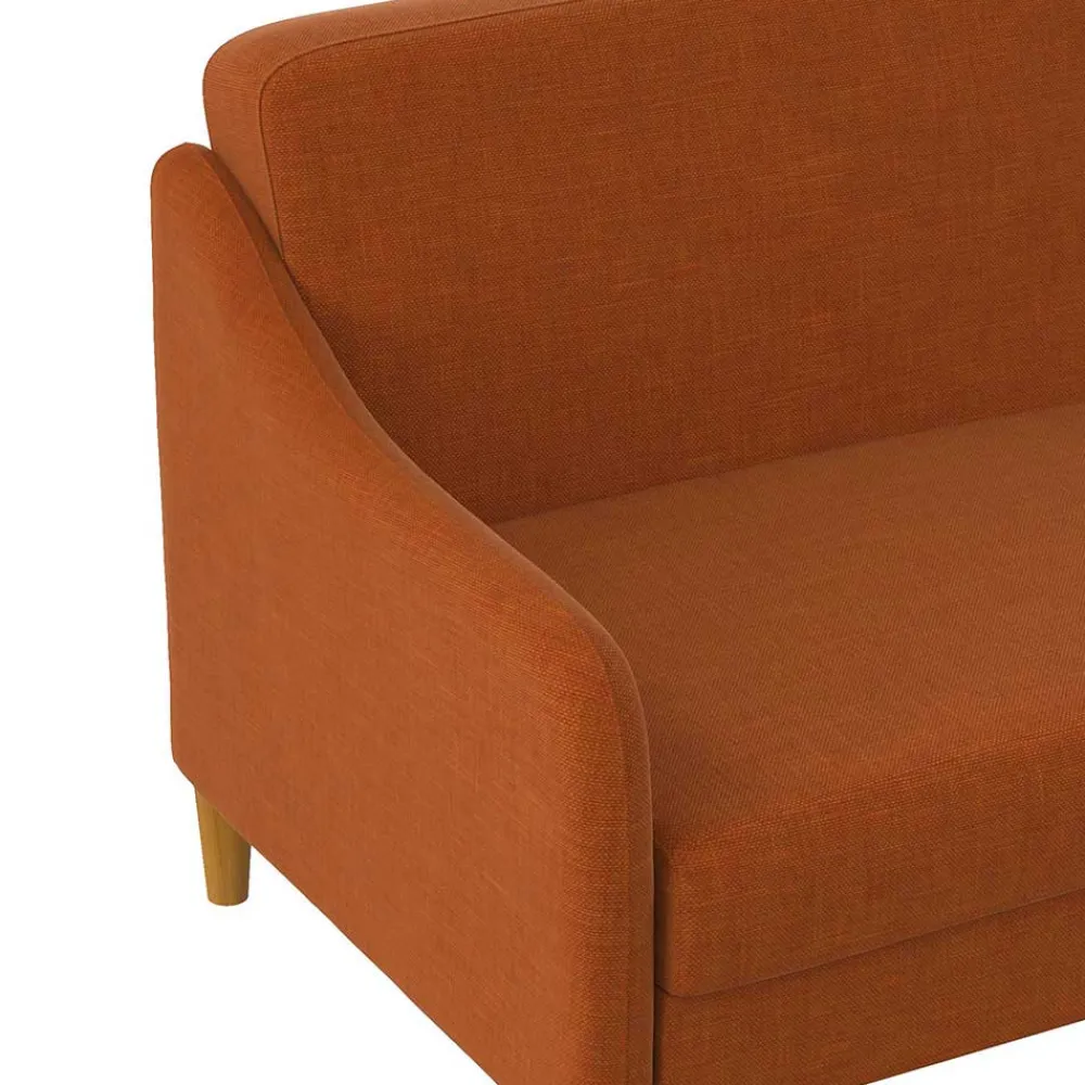 Wohnen Sofas<Klappcouch in Orange und Holz Natur - Sipano