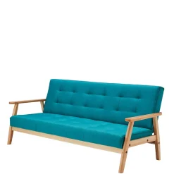 Wohnen Sofas<Klappcouch in Petrol & Eukalyptus Natur - Barne