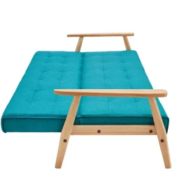 Wohnen Sofas<Klappcouch in Petrol & Eukalyptus Natur - Barne