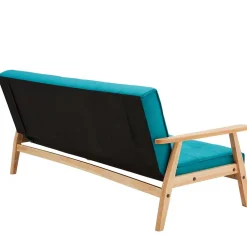 Wohnen Sofas<Klappcouch in Petrol & Eukalyptus Natur - Barne