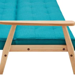 Wohnen Sofas<Klappcouch in Petrol & Eukalyptus Natur - Barne