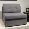 Wohnen Sofas<Klappsessel in Silber Grau Webstoff - Belania