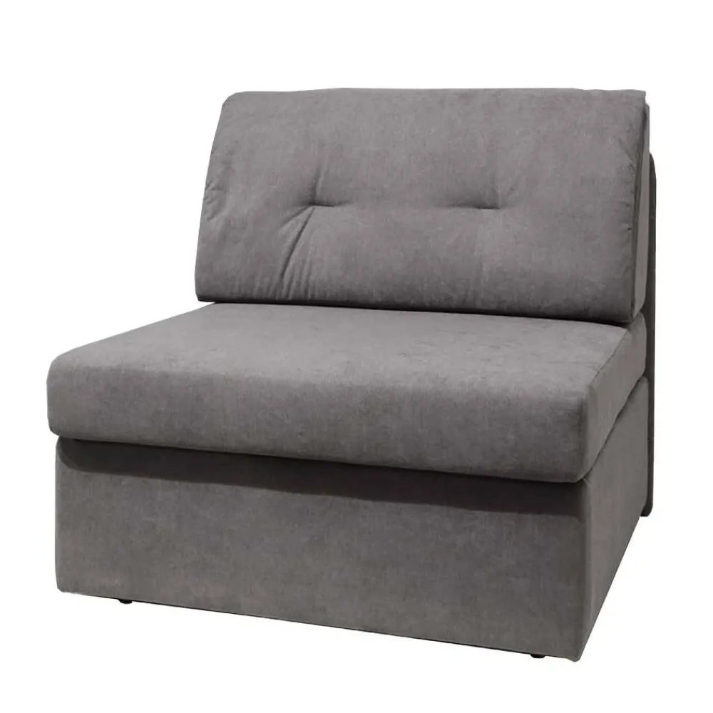 Wohnen Sofas<Klappsessel in Silber Grau Webstoff - Belania