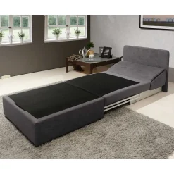 Wohnen Sofas<Klappsessel in Silber Grau Webstoff - Belania