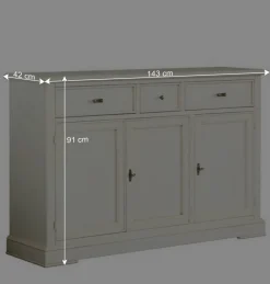 Wohnen Sideboards<Klassische Anrichte in Antikweiß - Annot