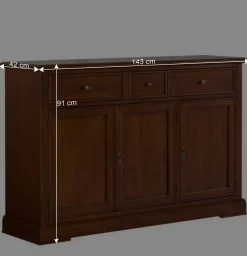 Wohnen Sideboards<Klassische Anrichte in Walnuss Braun - Istefanio