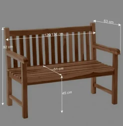 Wohnen Sitzbank<Klassische Holz Gartenbank mit Lehnen - Klahuma