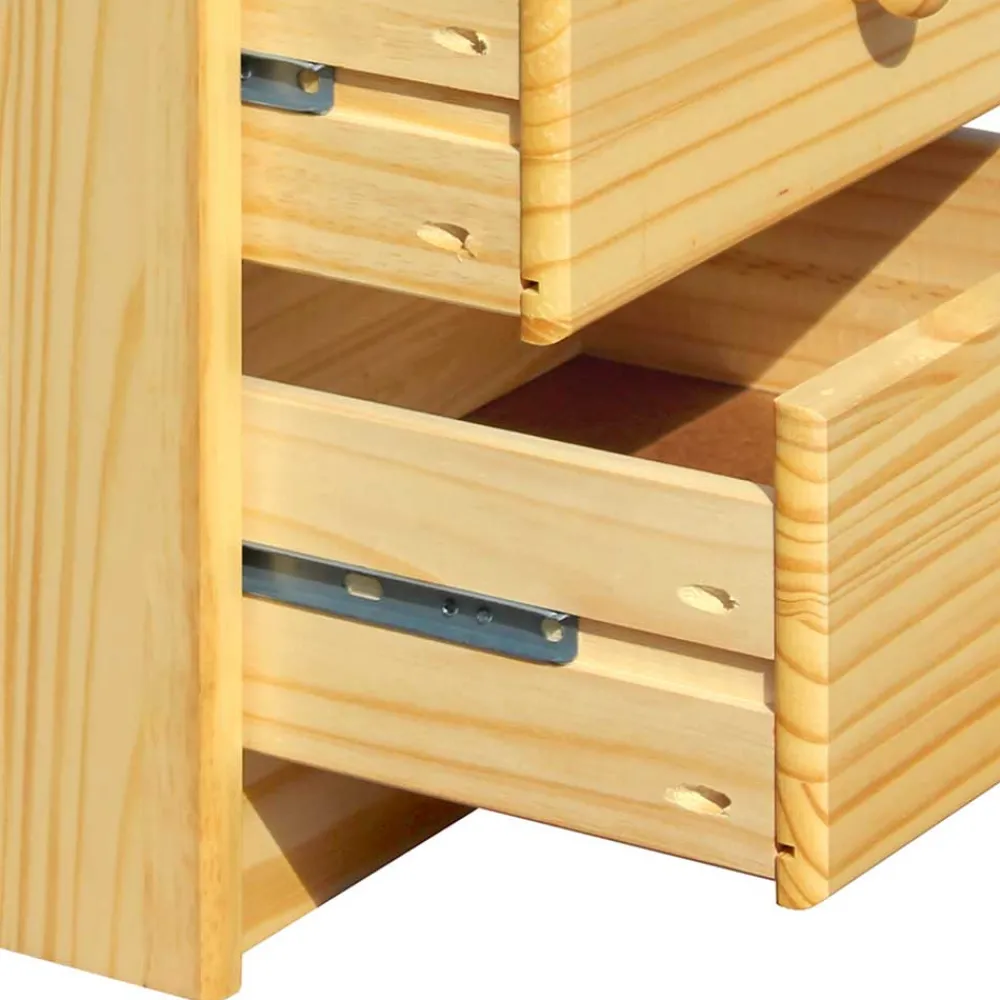 Wohnen Kommoden<Klassische Holz Nachtkommode aus Kiefer - Kascanu