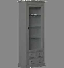 Wohnen Vitrinen<Klassische Vitrine in Antikweiß mit LED Licht - Annot