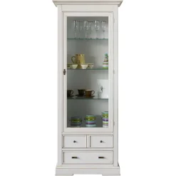 Wohnen Vitrinen<Klassische Vitrine in Antikweiß mit LED Licht - Annot