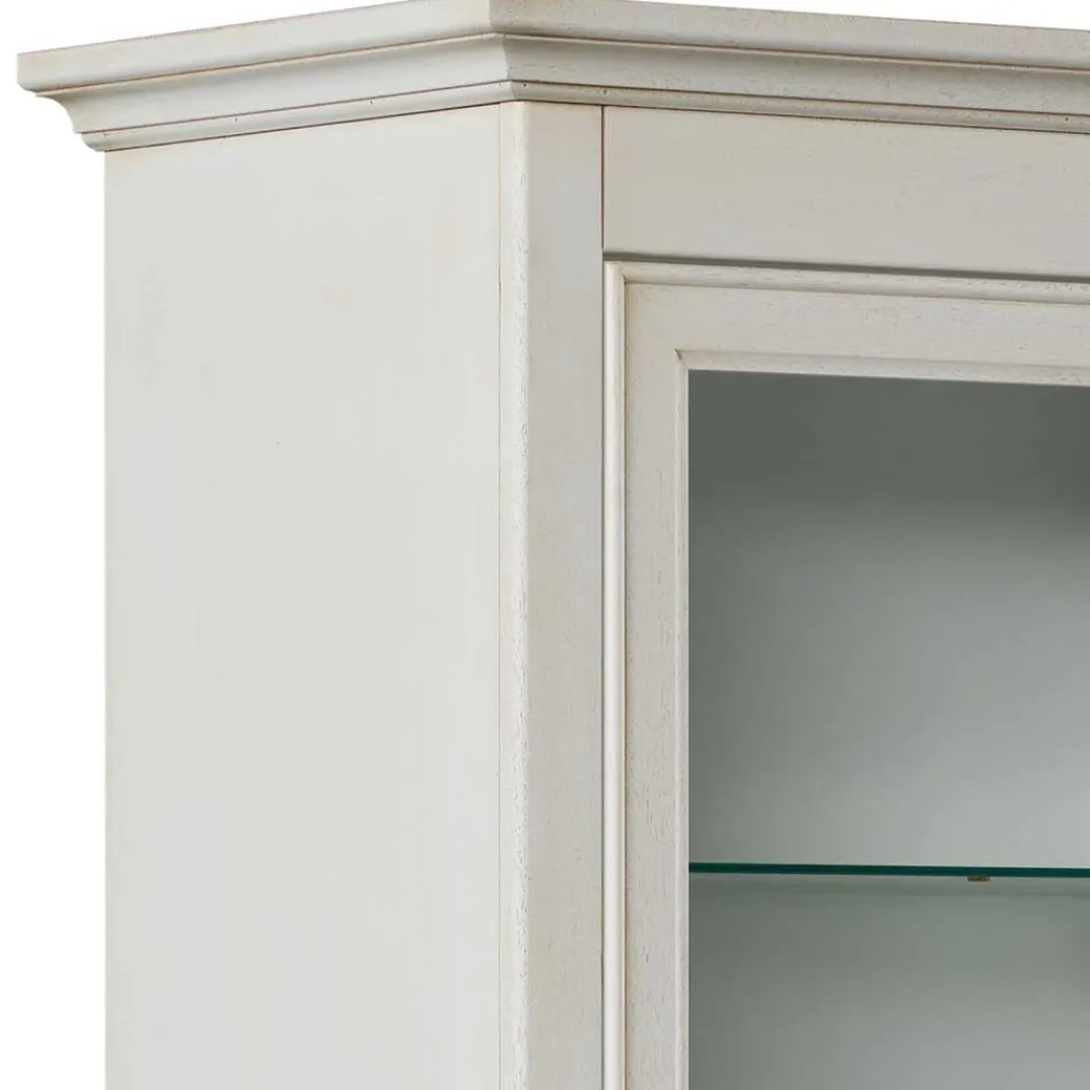 Wohnen Vitrinen<Klassische Vitrine in Antikweiß mit LED Licht - Annot