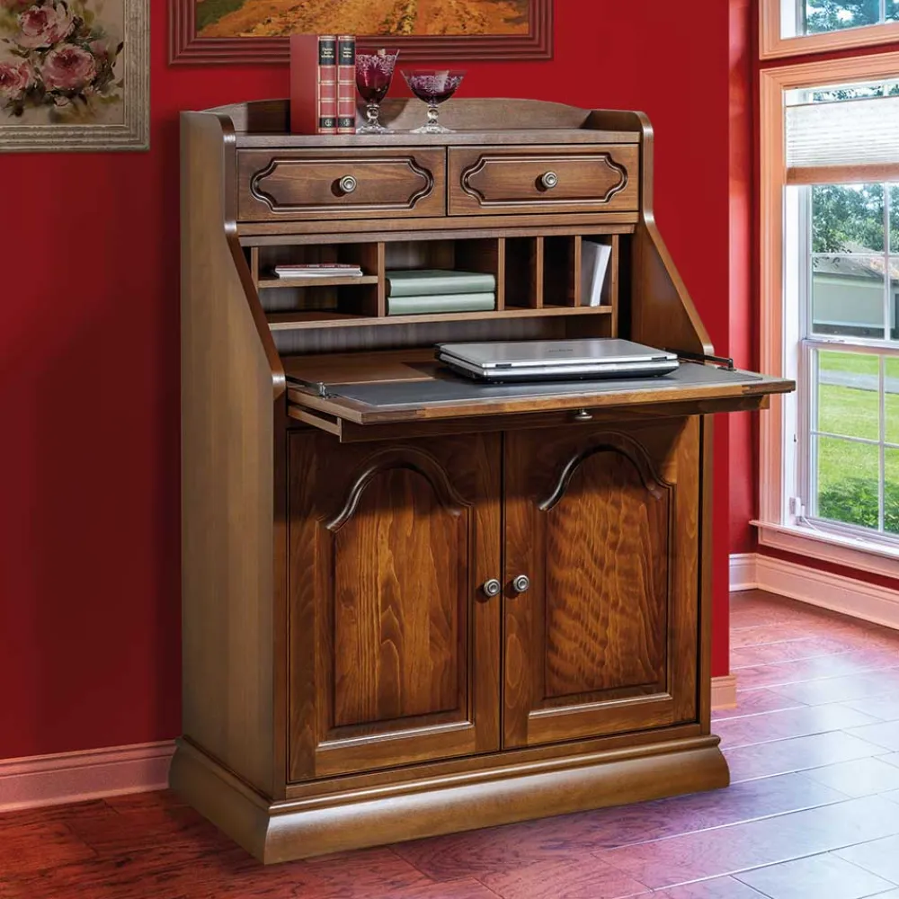 Wohnen Highboards|Tische<Klassischer Sekretär in Nussbaum - Modicca