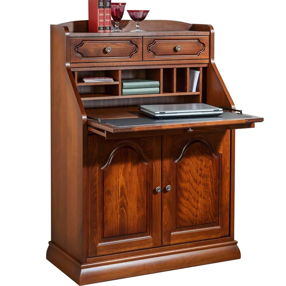 Wohnen Highboards|Tische<Klassischer Sekretär in Nussbaum - Modicca