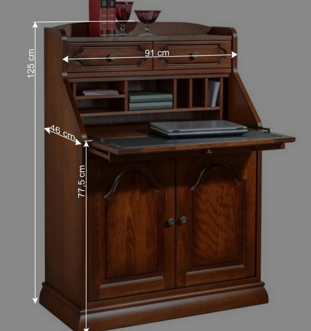 Wohnen Highboards|Tische<Klassischer Sekretär in Nussbaum - Modicca