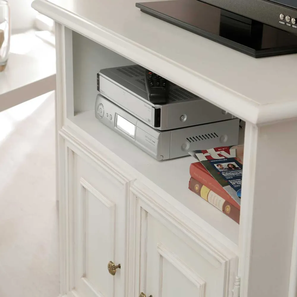 Wohnen Tv & Hifi-Möbel<Klassischer TV Unterschrank in Antikweiß - Vicina