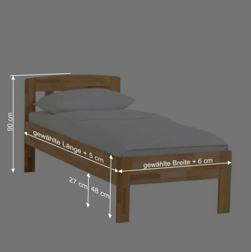 Wohnen Betten<Klassisches Holzbett Seriacus mit Kopfteil halboffen