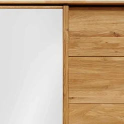 Wohnen Kleiderschränke|Schränke<Kleiderschrank aus Wildeiche mit Weißglas - Divnoi