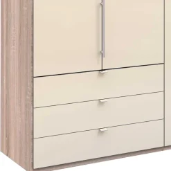 Wohnen Kleiderschränke|Schränke<Kleiderschrank 200cm breit in Creme Glas - Rativian