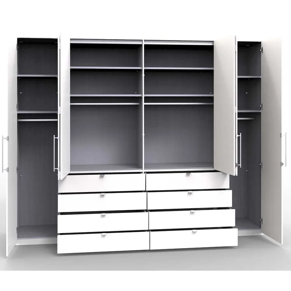 Wohnen Kleiderschränke<Kleiderschrank fürs Schlafzimmer mit Metallgriffen - Donpiave