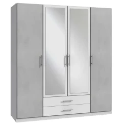 Wohnen Kleiderschränke|Schränke<Kleiderschrank in Betonoptik Lichtgrau - Unesc