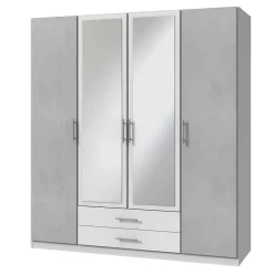 Wohnen Kleiderschränke|Schränke<Kleiderschrank in Betonoptik Lichtgrau - Unesc