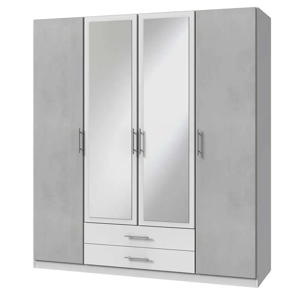 Wohnen Kleiderschränke|Schränke<Kleiderschrank in Betonoptik Lichtgrau - Unesc