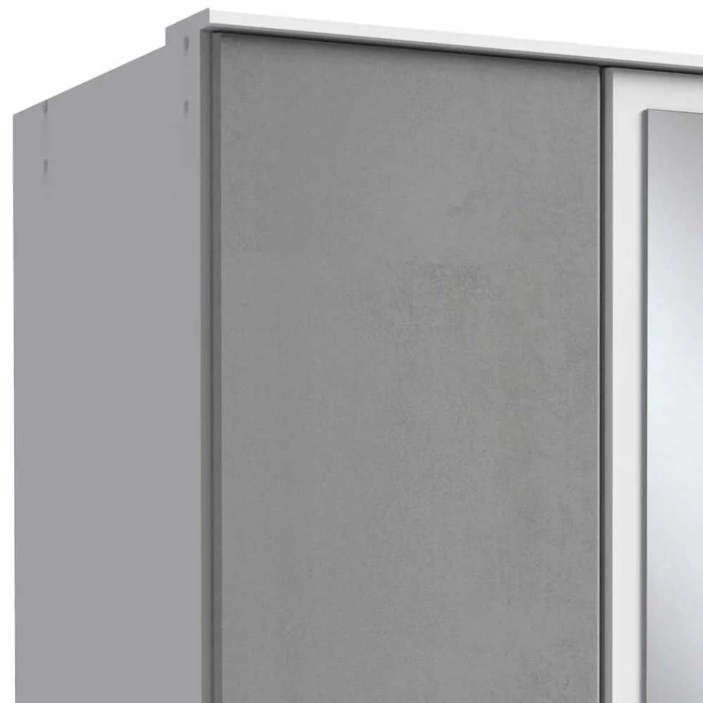 Wohnen Kleiderschränke|Schränke<Kleiderschrank in Betonoptik Lichtgrau & Weiß - Karimos